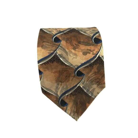 J. Ferrar Mens Necktie 100% Silk Brown Tie - 60" x 4" - Picture 2 of 9